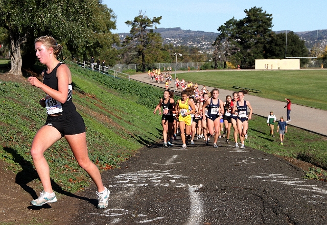 NCS XC D3 Girls-017.JPG - 2009 North Coast Section Cross Country Championships, Hayward High School, Hayward, California